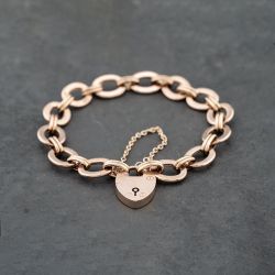 Second Hand 9ct Rose Gold 7.5 Inch Belcher Chain Bracelet 41281749