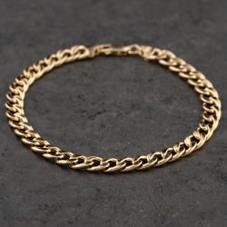 Second Hand 9ct Yellow Gold 8 Inch Curb Chain Bracelet 41281758