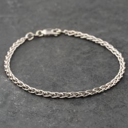 Second Hand 9ct White Gold 7.5 Inch Foxtail Chain Bracelet 41281766