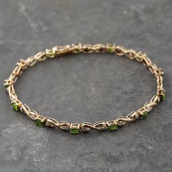 Second Hand Yellow Gold 0.12ct Diopside 7.5 Inch Bracelet 41281767