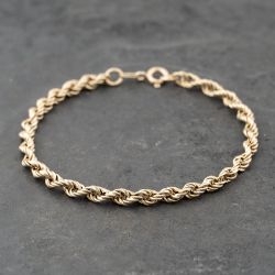 Second Hand 9ct Yellow Gold 7.5 Inch Rope Chain Bracelet 41281771