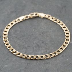 Second Hand 9ct Yellow Gold 6.5 Inch Curb Chain Bracelet 41281779