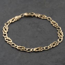 Second Hand 9ct Yellow Gold 7.5 Inch Celtic Bracelet 41281794