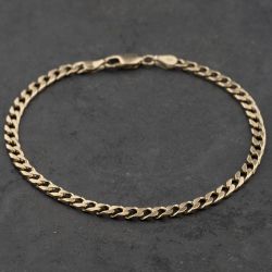 Second Hand 9ct Yellow Gold 8 Inch Curb Bracelet 41281795