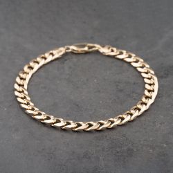 Second Hand 9ct Yellow Gold 8 Inch Curb Chain Bracelet 41281807