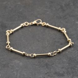 Second Hand 9ct Yellow Gold 7.5 Inch Bar Chain Bracelet 41281826
