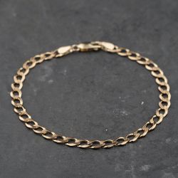 Second Hand 9ct Yellow Gold 8 Inch Curb Chain Bracelet 41281831