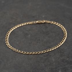 Second Hand 9ct Yellow Gold 8 Inch Curb Chain Bracelet 41281838