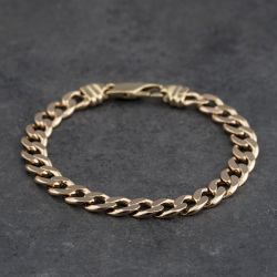 Second Hand 9ct Yellow Gold 8 Inch Curb Chain Bracelet 410802162092