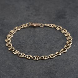 Second Hand 9ct Yellow Gold Fancy Link 7.5 Inch Anchor Chain Bracelet 41281865