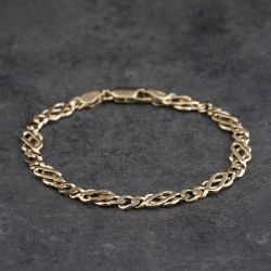 Second Hand 9ct Yellow Gold 7 Inch Celtic Chain Bracelet 41281883