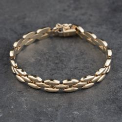 Second Hand 9ct Yellow Gold Fancy 7 Inch Chain Bracelet 41281884