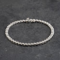 Second Hand 9ct White Gold Diamond Rubover Set 7 Inch Tennis Bracelet 41281887
