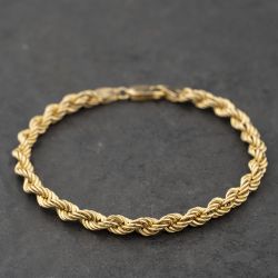 Second Hand 9ct Yellow Gold 7.5 Inch Rope Chain Bracelet 41281891
