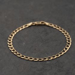 Second Hand 9ct Yellow Gold 7 Inch Curb Chain Bracelet 41281892