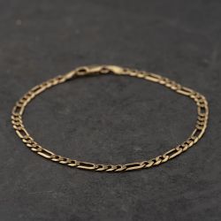 Second Hand 9ct Yellow Gold 8.5 Inch Figaro Chain Bracelet 41281906