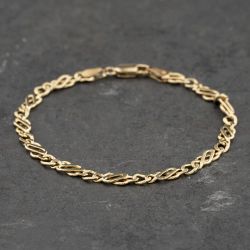 Second Hand 9ct Yellow Gold 7.5 Inch Celtic Chain Bracelet 41281920