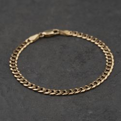 Second Hand 9ct Yellow Gold 7.5 Inch Curb Chain Bracelet 41281933