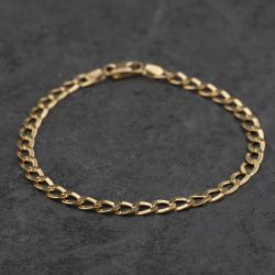 Second Hand 9ct Yellow Gold 7 Inch Curb Chain Bracelet 41281952