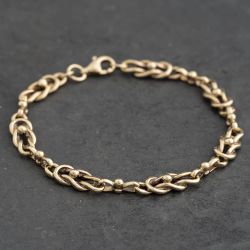 Second Hand 9ct Yellow Gold 7.5 Inch Fancy Chain Bracelet 41282014