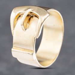 Second Hand 9ct Yellow Gold Heavy Plain Buckle Ring 41341765