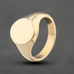 Second Hand 9ct Yellow Gold Oval Signet Ring 41341838