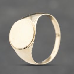 Second Hand 9ct Yellow Gold Plain Oval Signet Ring 41341917
