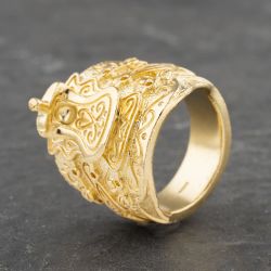 Second Hand 9ct Yellow Gold Large Saddle Ring 41341933