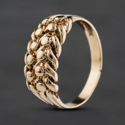 Second Hand 9ct Yellow Gold 2 Row Keeper Ring 41342113