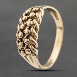 Second Hand 9ct Yellow Gold Two Row Keeper Ring 41342134