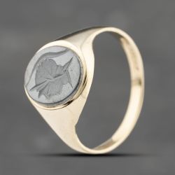 Second Hand 9ct Yellow Gold Hematite Oval Signet Ring 41342167