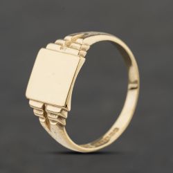 Second Hand Vintage 9ct Yellow Gold Plain Signet Ring 41342186