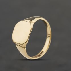 Second Hand Vintage 9ct Yellow Gold Plain Signet Ring 41342187