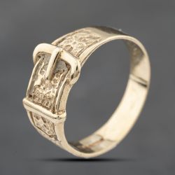 Second Hand 9ct Yellow Gold Engraved Buckle Ring 41342208
