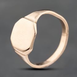Second Hand Rose Gold Hexagon Signet Ring 41342220