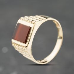 Second Hand 9ct Yellow Gold Cornelian Signet Ring 41342354