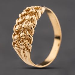 Second Hand 9ct Yellow Gold Two Row Keeper Ring 41342415