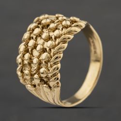 Second Hand 9ct Yellow Gold 4 Row Keeper Ring 41342449