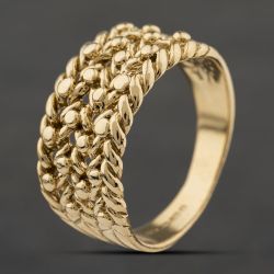 Second Hand 9ct Yellow Gold 4 Row Keeper Ring 41342450