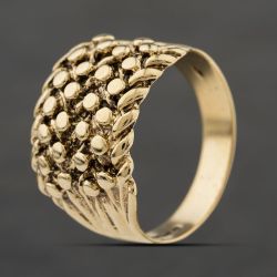 Second Hand Vintage 9ct Yellow Gold 4 Row Keeper Ring 41342451