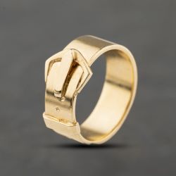 Second Hand 9ct Yellow Gold Plain Buckle Ring 41342462