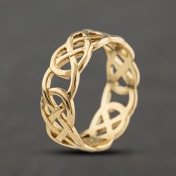 Second Hand 9ct Yellow Gold Celtic Band Ring 41342463