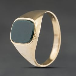 Second Hand 9ct Yellow Gold Bloodstone Signet Ring 41342510