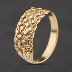 Second Hand 9ct Yellow Gold 4 Row Keeper Ring 41342525