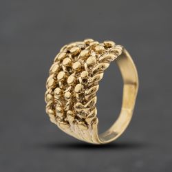 Second Hand 9ct Yellow Gold Four Row Keeper Ring 41342589