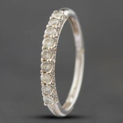 Second Hand 9ct White Gold 0.33ct Brilliant Cut Diamond Half Eternity Ring 41381107