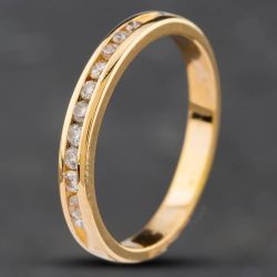 Second Hand 14ct Yellow Gold Brilliant Cut Diamond Channel Set Half Eternity Ring 41381236