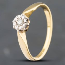 Second Hand Vintage Yellow Gold Brilliant Cut Diamond Solitaire Ring 41381836