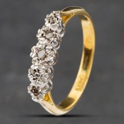 Second Hand Vintage Yellow Gold Single Cut Diamond Five Stone Ring 41381923