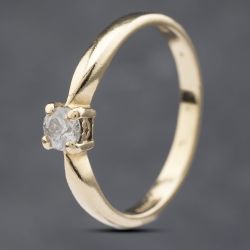 Second Hand 18ct Yellow Gold 0.25ct Brilliant Cut Diamond Solitaire Ring 41382570